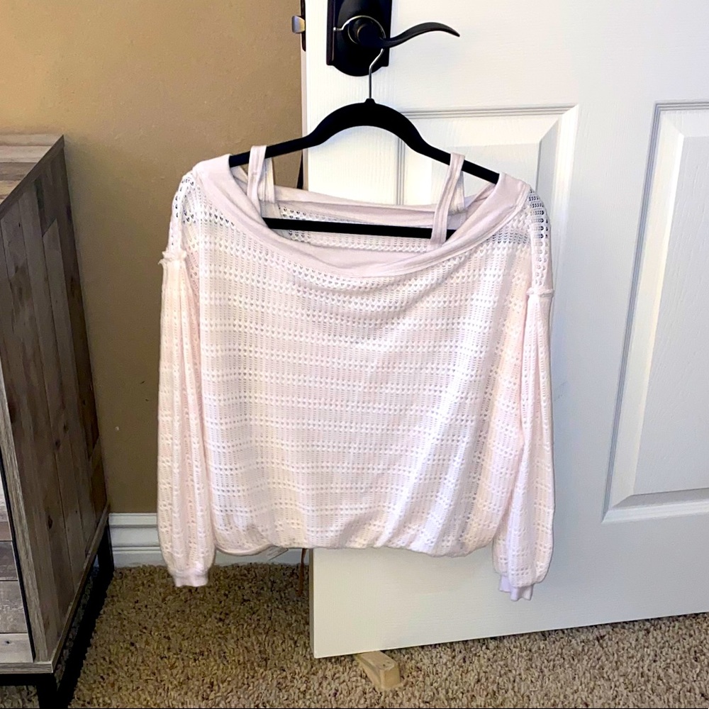 Long sleeve crochet holey sweater